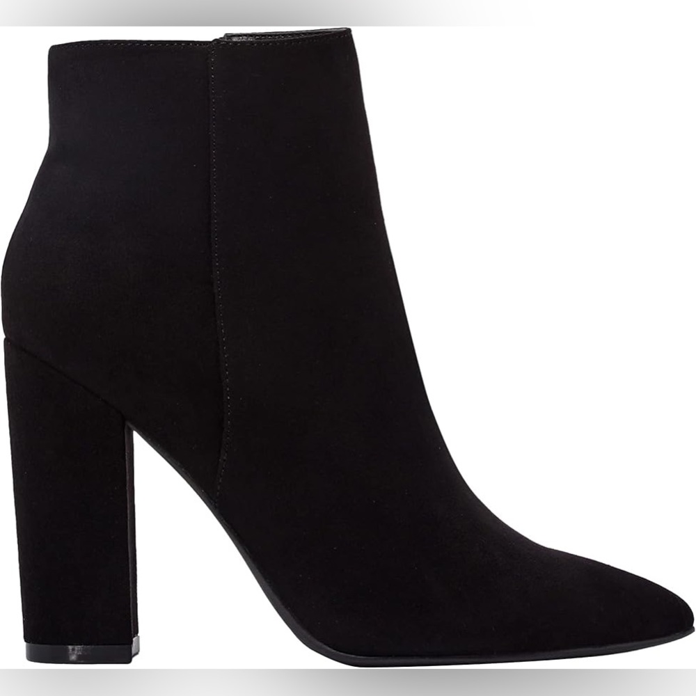 JustFab Womens Chunky Heel Suede Black Fall Boots Ankle Booties Rosamund Size 11